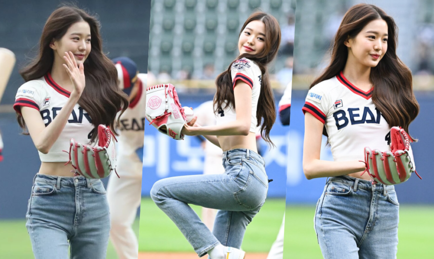韩国美女在棒球场上火辣